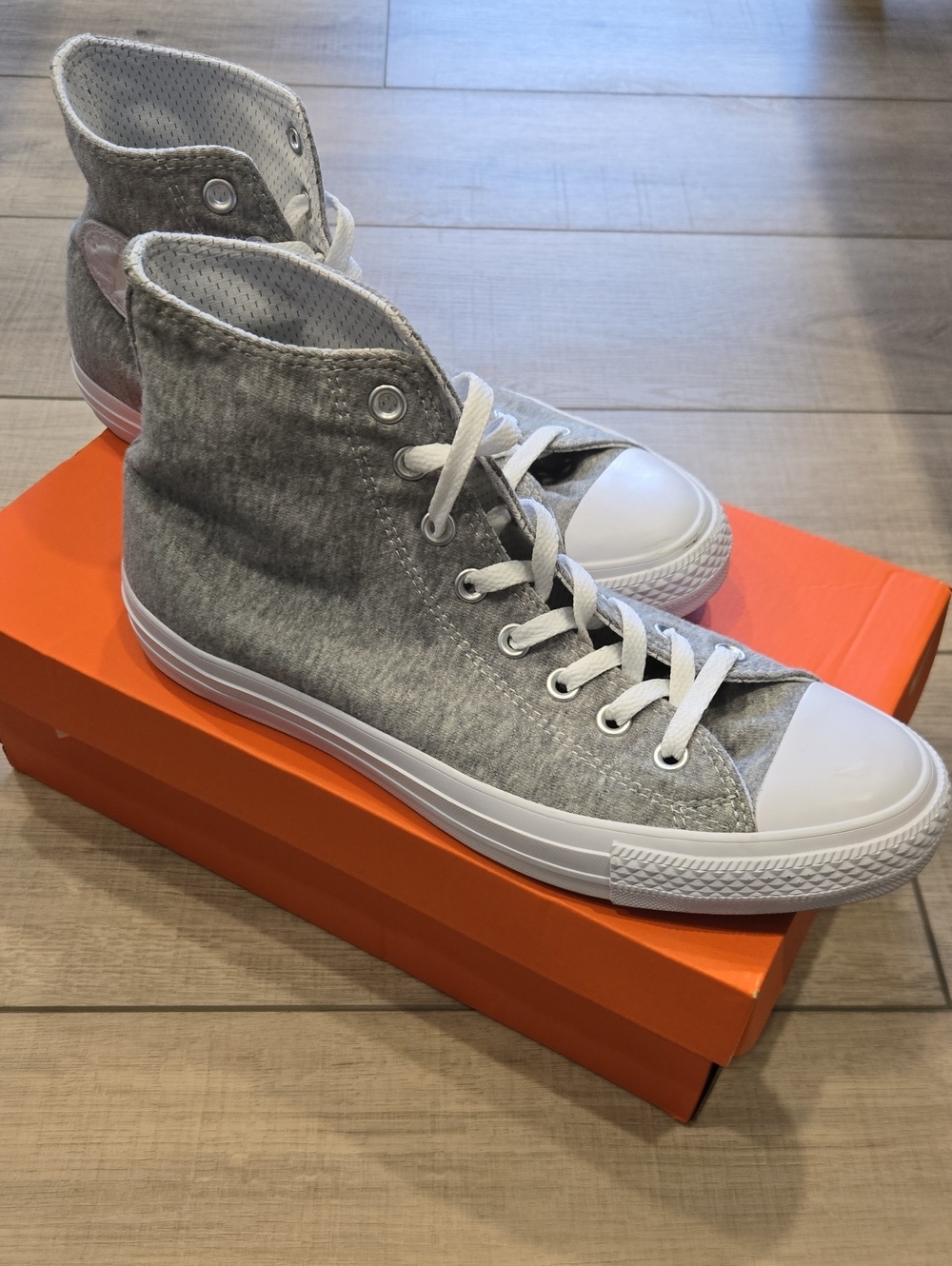 Converse All Stars Grey Cotton High Top Sneakers